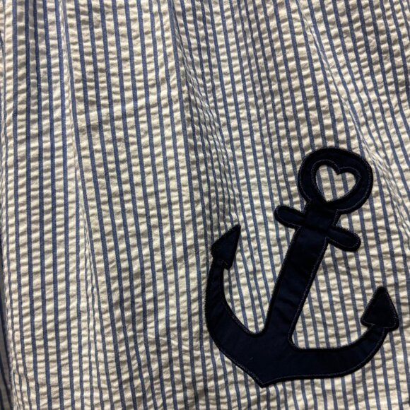 Tahari Girls Seersucker anchor Dress Blue & White Striped Size 7 - Picture 5 of 7